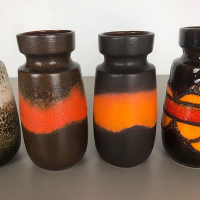 Vases Fat Lava 242-22 Vintage de Scheurich, Allemagne, Set de 4 en