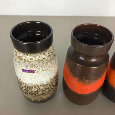 Vintage Fat Lava Pottery 242-22 Vases from Scheurich, Germany, Set