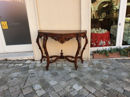 Carved Walnut Console Table, 1800s for sale at Pamono
