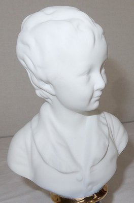 JOLIE PETIT BUSTE Biscuit Jeune Femme Socle Bleu Décoration Collection
