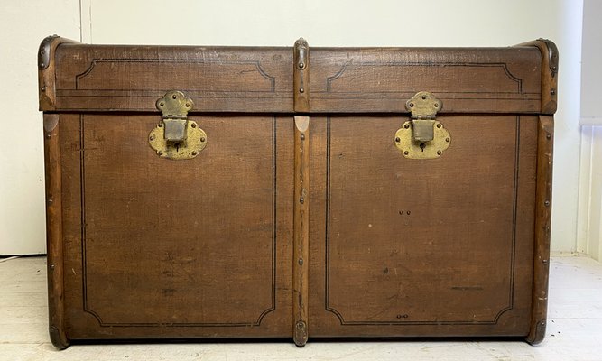 Travel Trunk Chest Coffee Table, 1900s 