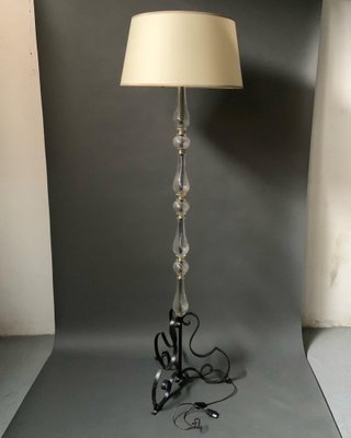 lampadaire fer forgé (wrought Iron)Vintage Brutaliste 1950