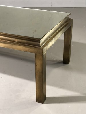 Vintage Bronze and Mirror Glass Coffee Table from Maison Jansen 1970s