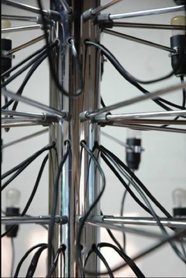 Mid-Century Italian 2097/50 Chrome Chandelier by Gino Sarfatti for
