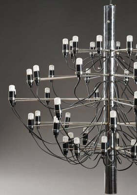 Mid-Century Italian 2097/50 Chrome Chandelier by Gino Sarfatti for