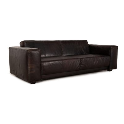Dark Brown Leather Machalke Navaronne 3, Dark Tan Leather Sofa