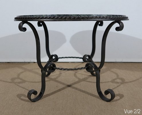 Marble and Forged Iron Coffee Table 1950s for sale at Pamono