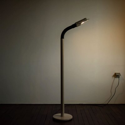 White Lacquered Metal Floor Lamp 1960s, Floor Lamp With Bendable Arms
