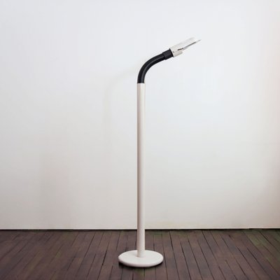 White Lacquered Metal Floor Lamp 1960s, Floor Lamp With Bendable Arms