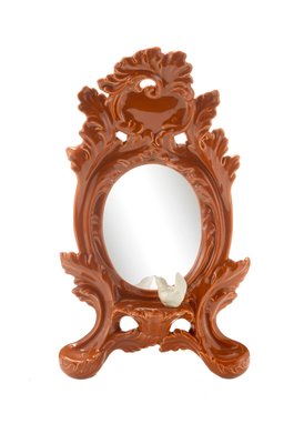 Kleiner Spiegel in Tabak glänzend von Rebirth Ceramics bei Pamono kaufen