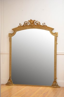 Grand Miroir de Cheminée en Bois Doré, Angleterre en vente sur Pamono