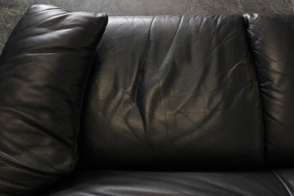 Black Leather Maralunga Sofa By Vico, Black Leather Tape For Sofa