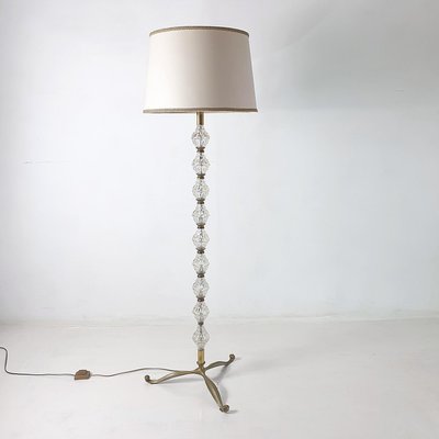Vintage brass floor lamp with glass table online