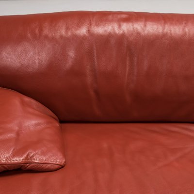 Oxblood Red Leather Three Seater Sofa, Oxblood Red Leather Sofa