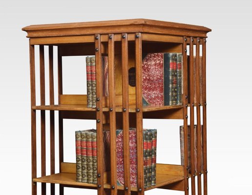 Large Oak Revolving Bookcase For, 6 Shelf Unfinished Wood Bookcase