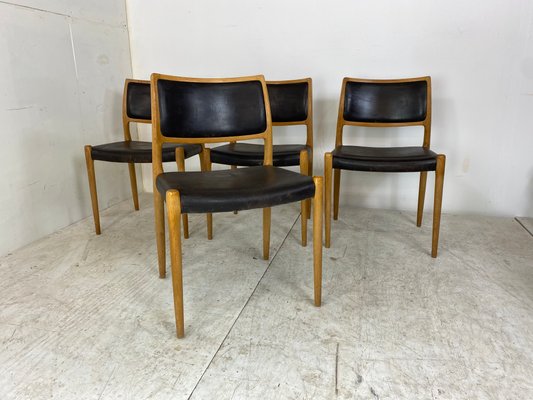 Scandinavian leather shop dining chairs