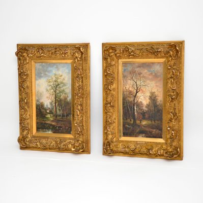 Vintage Italy oil paintings  landscape framed in the beautiful countryside landscape frame framed  Victorian style Wall Decor