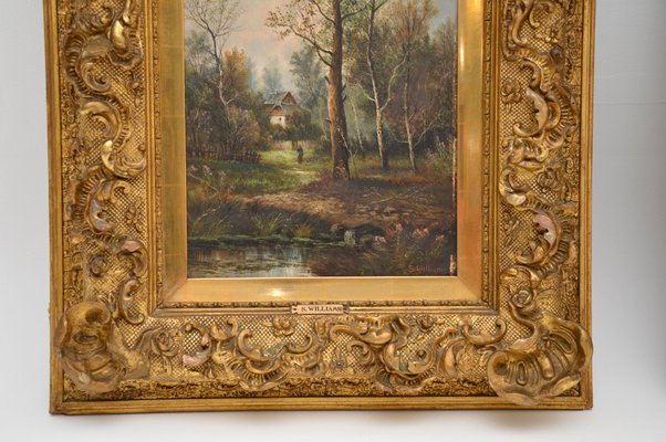Vintage Italy oil paintings  landscape framed in the beautiful countryside landscape frame framed  Victorian style Wall Decor