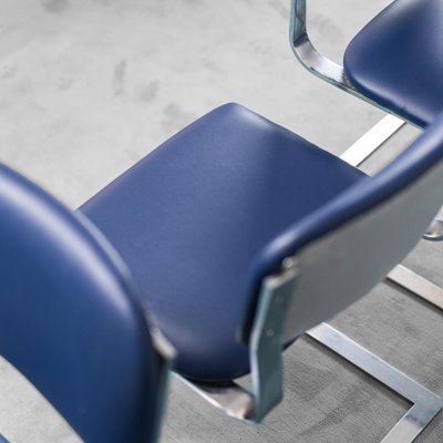 Blue metal chairs set of 4 top