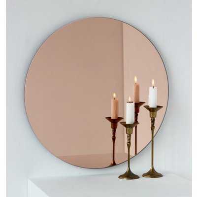 Round rose store gold mirror