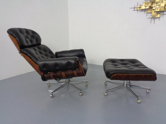 Leather chair ottoman hot sale set