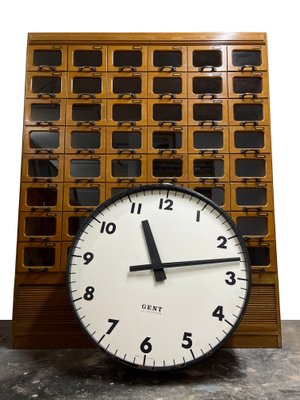 Horloge Murale Newgate Putney - Grande Horloge De Gare Style Rétro - Métal Noir Profond, Aiguilles Rouges - 45x45 Cm