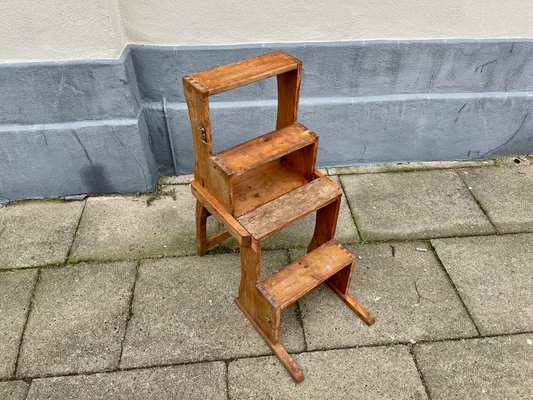 Antique Scandinavian Library Pine Stair Chair