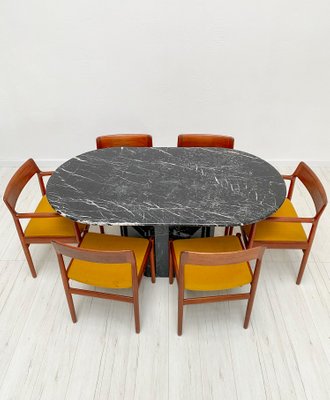 Vintage Modern Black Marble Dining, Modern Dining Table Black Marble