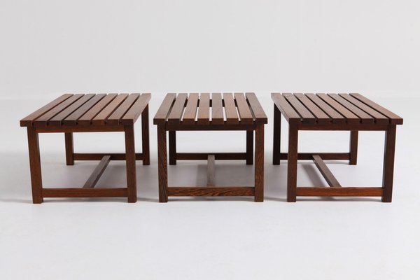 Mid-Century Modern Wengé Schiefer Bank oder Beistelltisch von Charlotte  Perriand