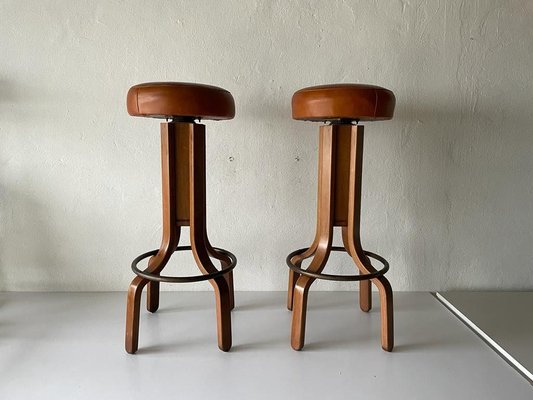 Antique leather bar stools deals
