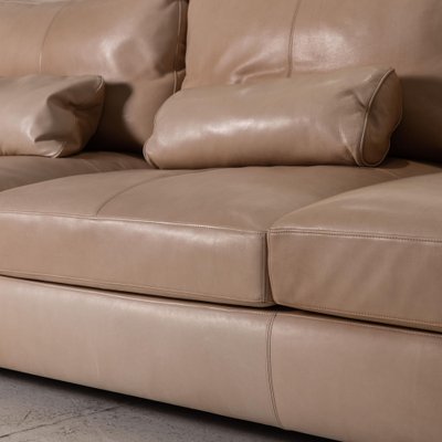 Massimosistema Beige Leather Corner, Slumberland Leather Sofa