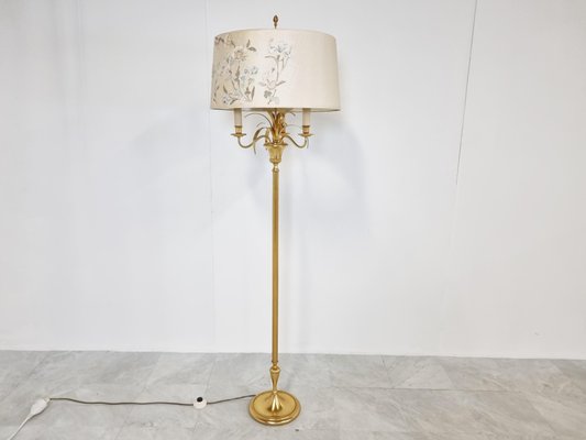 Brass Pineapple Leaf Floor Lamp 1970s for sale at Pamono