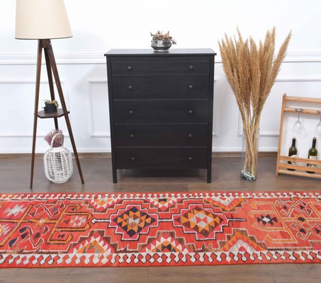 Tapis De Couloir Turc Oushak Vintage 4,1x8 Ft – Couleurs Pastel Romantiques – Laine Et Coton