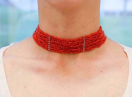 Coral, 9 Karat Rose Gold and Silver 