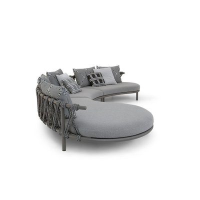 Trampoline Outdoor Sofa in Steel, Rope and Fabric by Patricia