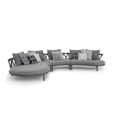 Trampoline Outdoor Sofa in Steel, Rope and Fabric by Patricia