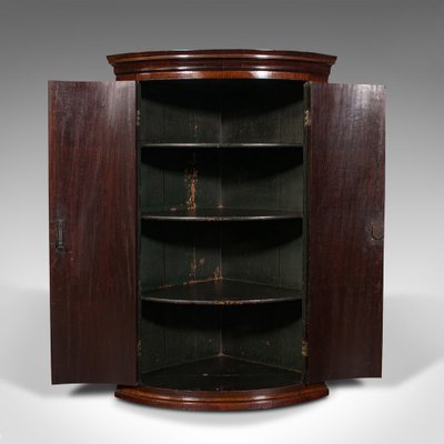 Antique English Georgian Bow Front, Bow Storage Cabinets