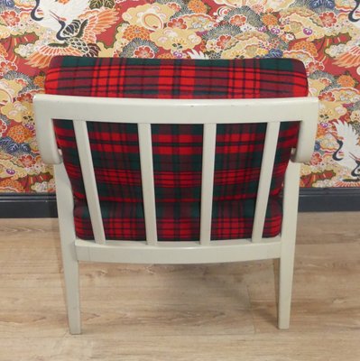 Red Green Checkered Easy Chair, 1960s for sale at Pamono