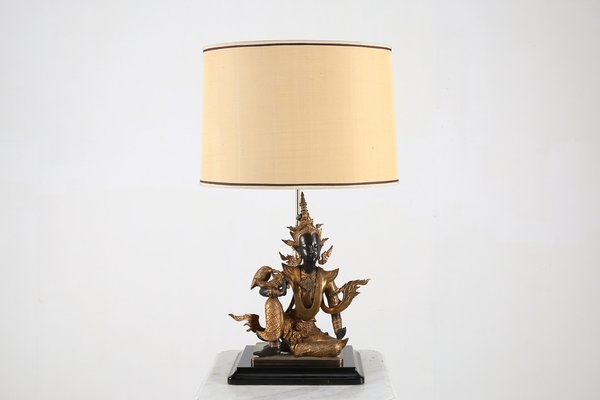 Gilded Bronze Seated Buddha Table Lamp, Nature Themed Floor Lamps