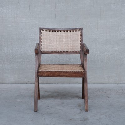 Mid Century Office Cane Chair by Pierre Jeanneret