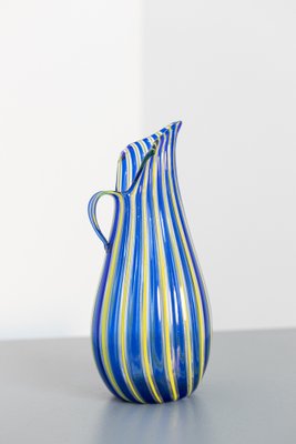 Vintage Yellow & Blue Murano Glass Vase by Paolo Venini, 1950s for