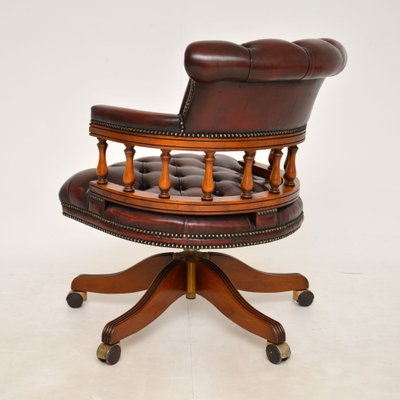Antique Victorian Leather Swivel Desk, Victorian Style Desk Chair