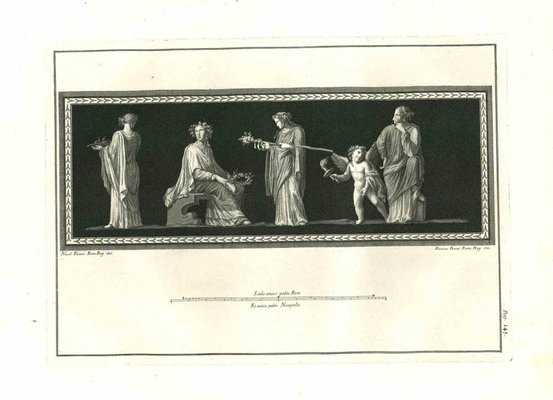 Philip Morghen Ancient Roman Painting Original Etching 18th Century