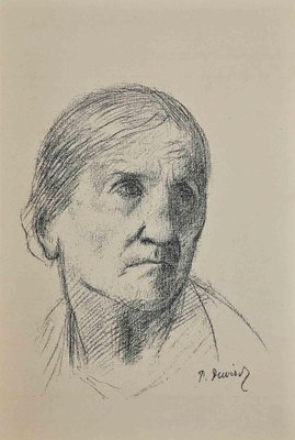 Pierre Puvis de Chavannes , Portrait, Original Lithograph, Late