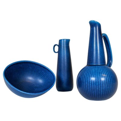 Group of 3 White Vses, Gunnr Nylund, Rörstrnd, Mid-Century Vintge