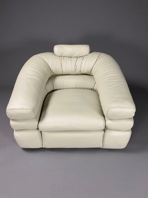 Ivory leather sales swivel chair
