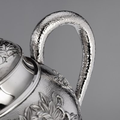 20th Century Japanese Meiji Solid Silver Four Piece Tea Set