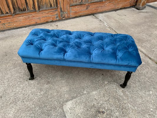 Blue bench ottoman top