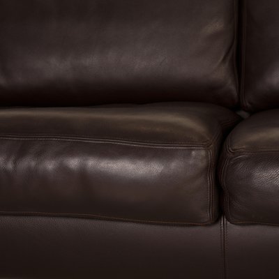 Dark Brown Leather Medea Corner Sofa, Light Brown Leather Corner Sofa