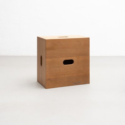 Cabanon Wood LC14 Stool by Le Corbusier for Cassina for sale at Pamono